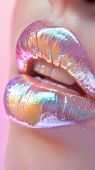 Fototapeta premium lipstick, fashion, glamour, beauty, female, mouth, closeup, sensuality, woman, makeup, skin, gloss, face, kiss, lips