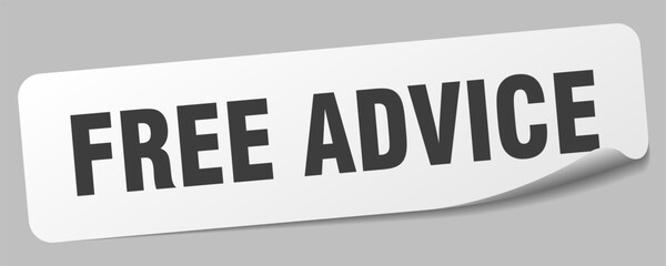 free advice sticker. free advice label