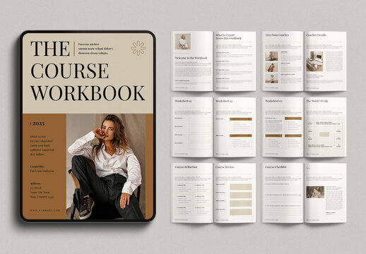 Digital Course Workbook Template Design Layout