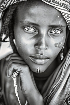 ethiopian indigenous nomad girl tribal markings