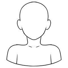 faceless avatar person illustration hand drawn outline vector