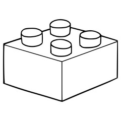 toy brick illustration hand drawn outline vector