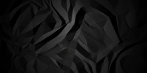 Black crumpled paper texture. Black wrinkled paper texture. Black paper texture. Black crumpled and top view textures can be used for background of text or any contents.