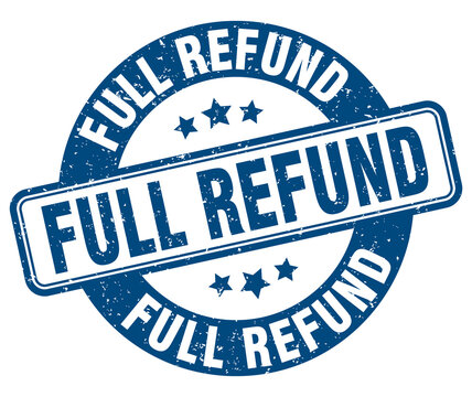 full refund stamp. full refund label. round grunge sign