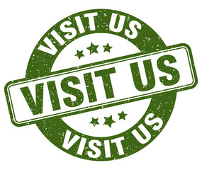 visit us stamp. visit us label. round grunge sign