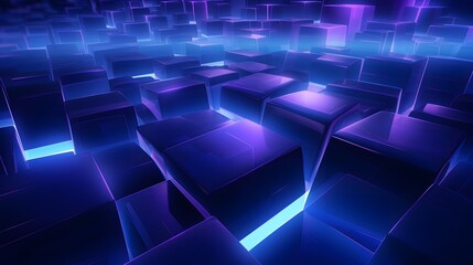 
3d rendering of purple and blue abstract geometric background. Scene for advertising, technology, showcase, banner, game, sport, cosmetic, business, metaverse. Sci-Fi Illustration. Product display