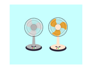 Electric fan cartoon vector set icon. Vector illustration icon air propeller on white background. Isolated cartoon set electric and air fan. Gray electric fan isolated on a white fan 