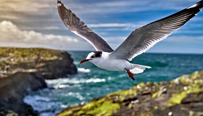 seagull in flight