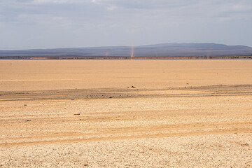 View over the dry desert of the Republic of Djibouti, Africa