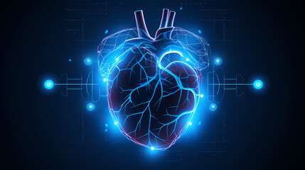 3D vector illustration of human heart