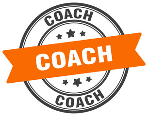 coach stamp. coach label on transparent background. round sign