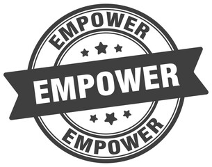 empower stamp. empower label on transparent background. round sign