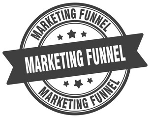 marketing funnel stamp. marketing funnel label on transparent background. round sign