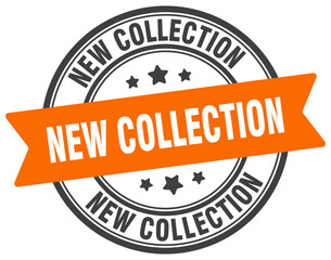 new collection stamp. new collection label on transparent background. round sign