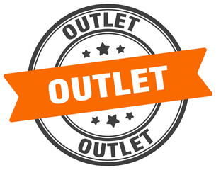 Fototapeta premium outlet stamp. outlet label on transparent background. round sign