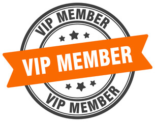 vip member stamp. vip member label on transparent background. round sign