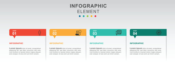 Business Infographic design template Vector with icons and  4 options or steps