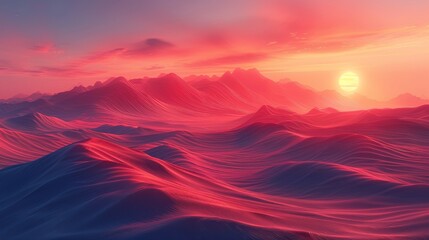 Abstract art of mountains, deserts, homes, ways, sun, and sky. Ideal for wall art, prints, digital and smart phone wallpaper, fabric, and backgrounds for phones. - obrazy, fototapety, plakaty