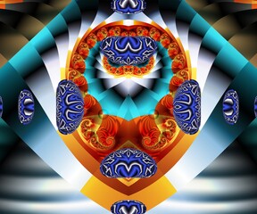 Computer generated abstract colorful fractal artwork - 790682766