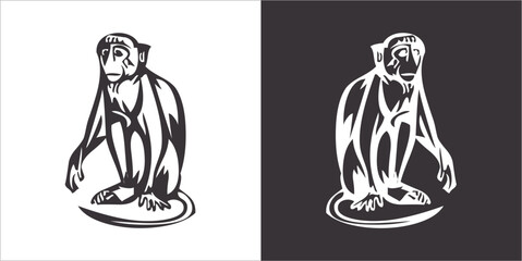 Illustration vector graphics of monkey icon