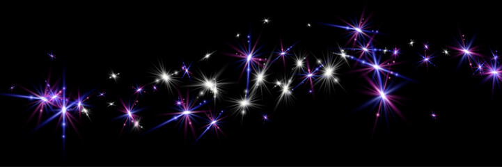 Shining stars glare on dark background png, sparkling lens light. Beautiful abstract background.