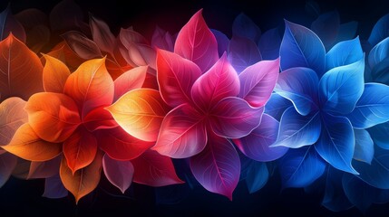 Flower modern arts background. Watercolor and transparency modern effect. Floral and leaves wall art. - obrazy, fototapety, plakaty