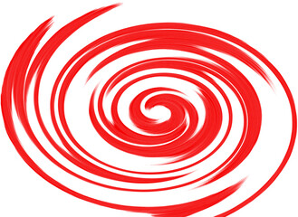 Swirl, wir, czerwona spirala na białym tle.