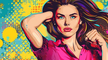 A powerful image showcasing woman empowerment, featuring a strong, independent female exuding confidence and high self-esteem, standing tall with an assertive posture.