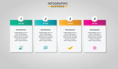 Business Infographic design template Vector with icons and four options or steps