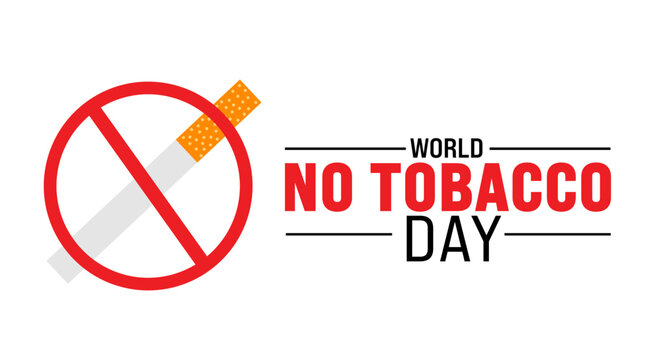 National World No Tobacco Day background template. Holiday concept. use to background, banner, placard, card, and poster design template with text inscription and standard color. vector illustration.