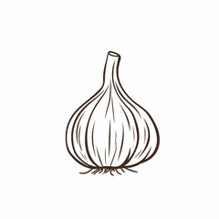 Garlic in cartoon, doodle style. Image for t-shirt, web, mobile apps and ui. Isolated 2d vector illustration in logo, icon, sketch style, Eps 10. AI Generative