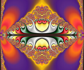 Computer generated abstract colorful fractal artwork - 790684549