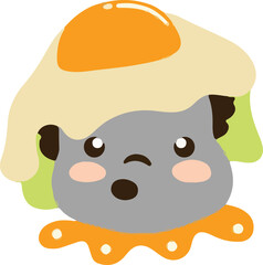 Cute egg food kid vector