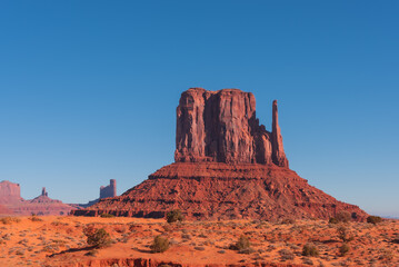 Iconic Rock Formation Against Autumn Blue Sky: A Breathtaking View