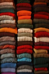 Array of sweaters colorful spectrum