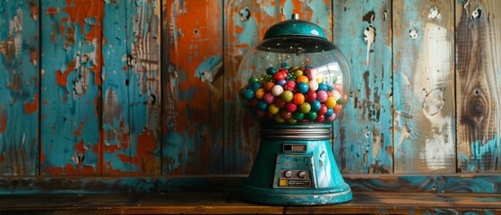 Vintage gumball machine rustic wall