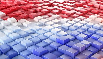 3D cube with blue and red gradient extruded blocks Clean glossy 4k 8k big screen HD wallpaper