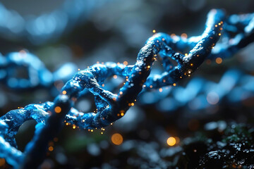 Human structure of DNA, researches of chromosomes. AI generated.