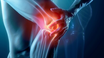 Medical Knee arthritis concept. Joint problems, tendon inflammation