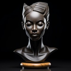 AI generated illustration of a female bust against a black backdrop
