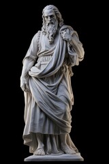 a statue of the person with a large cloak and a beard