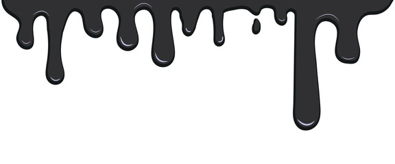 Paint or ink dripping vector, icon. Dripping paint, chocolate on white background. Drop melt liquid isolated on white background. Dripping melting chocolate, honey, blood. Seamless pattern. 