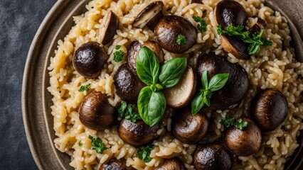 Risotto with mushrooms.