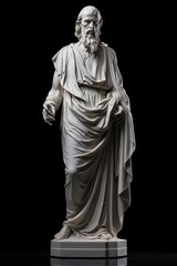 AI generated illustration of a statue of elderly man with beard and robes
