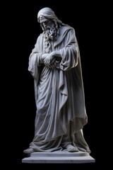 a statue of a man with long hair and a beard