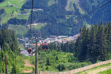 Cable car on Stubnerkogel mountain Bad Gastein summer season
