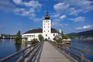 Castle Schloss Ort Orth on lake Traunsee in Gmunden Austria - 790691953