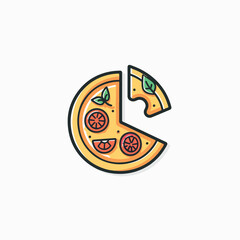 Pizza in cartoon, doodle style. Image for t-shirt, web, mobile apps and ui. Isolated 2d vector illustration in logo, icon, sketch style, Eps 10. AI Generative