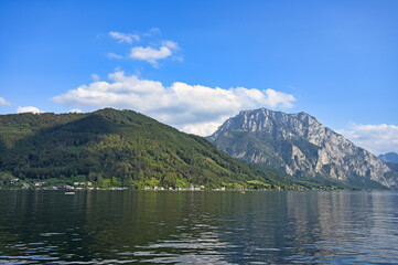 Lake Traun Traunsee and mountains in Upper Austria landscapes - 790693373