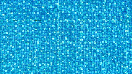 Swimming pool backdrop. Close-up texture of sparkling blue pool water under sunlight, suggesting...